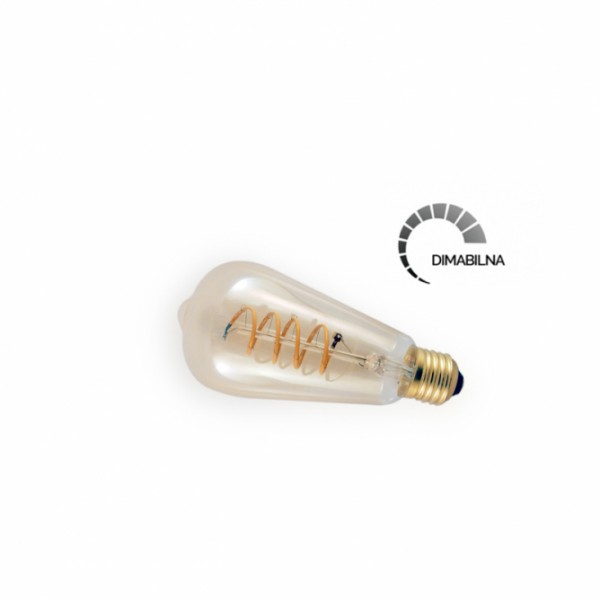 BB- SIJALICA, LED, E27, FILAMENT, DIMABILNA, ST64, 4W-2200K-250LM, SPIRAL-AMBER, 100196