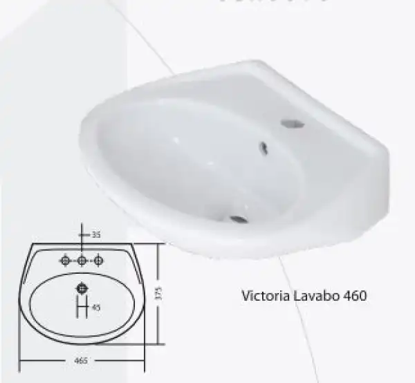 KERAMIKA- LAVABO, VIKTORIJA, R460,  KLVL002