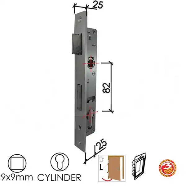 DAB- BRAVA, METALNA VRATA, ZA CILINDAR, LEVA, 2033/0106003