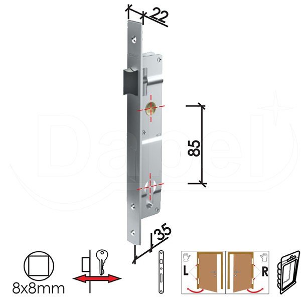 DAB-BRAVA ZA ALU VRATA B2030 C NIKL 35/85/22/8-0106224