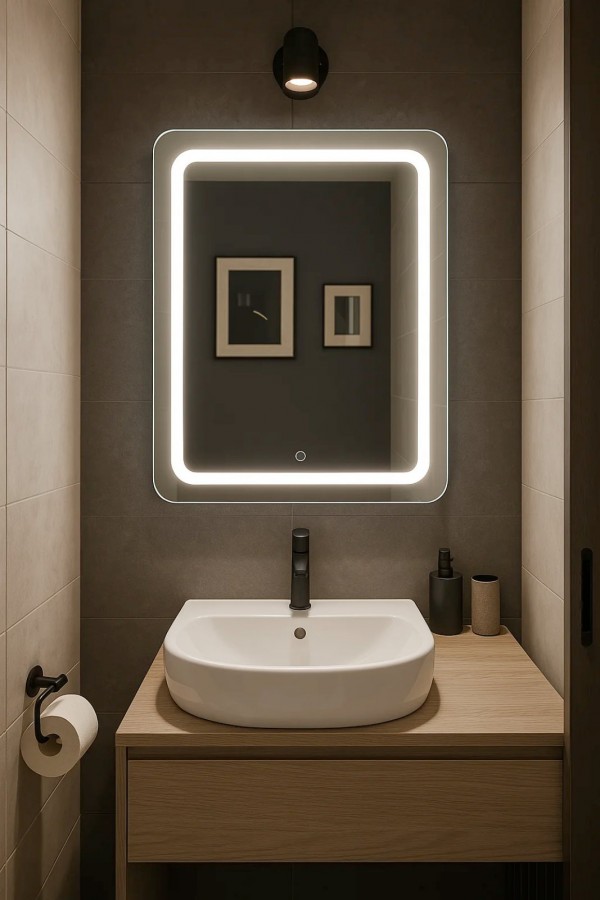 SH-KUP-OGLEDALO, LED, TOUCH, 60X80, RECTANGLE, MIN-09
