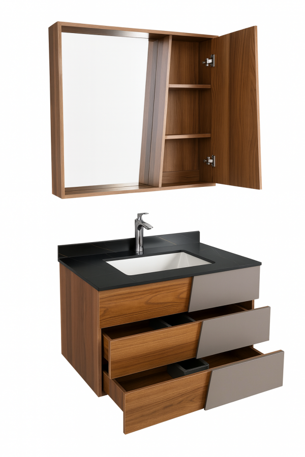 SH-KUP-ORMARIC, KUPATILSKI, LAVABO, TORINO, BRAON-SIVA , WV312 SET