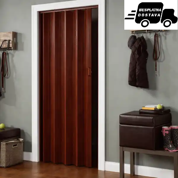 HARM-HARMONIKA VRATA, 86X203CM, BRAON, 432S/7071