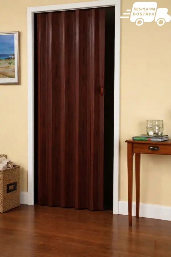 HARM-HARMONIKA VRATA, 86X203CM, BRAON, 432S/7071